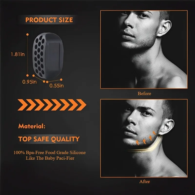 2Pcs Jaw Exerciser Fitness Jawline Muscle Training Double Chin Reducer Neck Face Slimming Mouth Silicone Chew