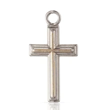 

10PCS Tibetan Style Alloy Pendants Cross Antique Silver 25x13.5x2mm Hole: 2mm