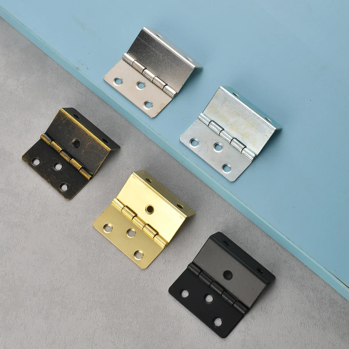 Three-fold Antique Iron Hinge 6-hole Three-fold Right Angle Hinge 43mm for 18mm board