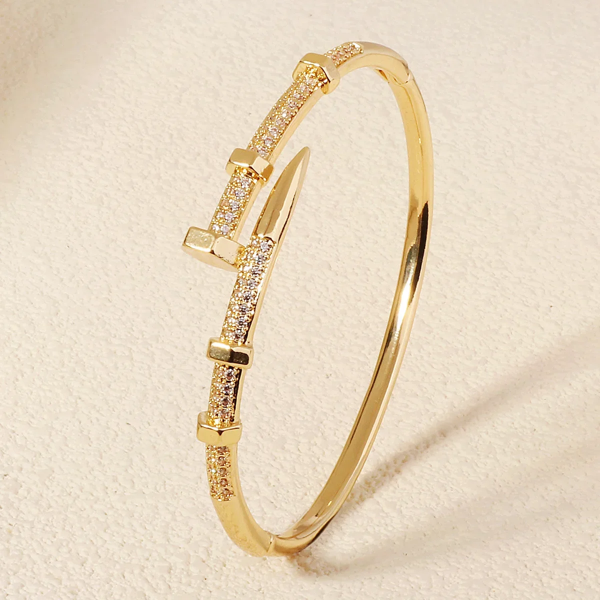 Female Jewelry Nail Bracelets Trendy Bracelet Zircon Screw Bracelet For Women Everyday Party Festive Jewelry As Gifts 2