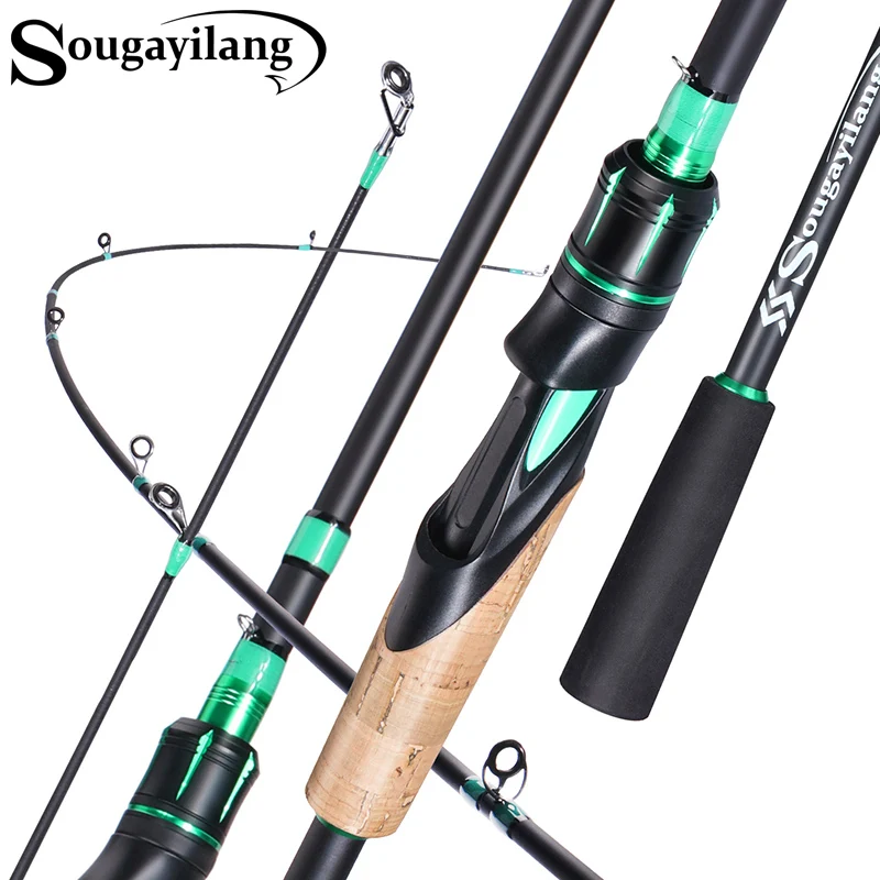 Sougayilang Fishing Rod 1.8/2.1m Ultralight Carbon Fiber Spinning Rod and  Casting Rod Max Drag 10kg Fishing Pole for Bass Trout