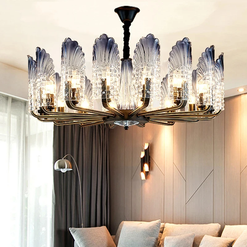 

Современная Минималистичная стеклянная люстра AiPaiTe, светодиодная лампа супер яркая, для гостиной, спальни, ресторана, Хрустальная потолочная лампа