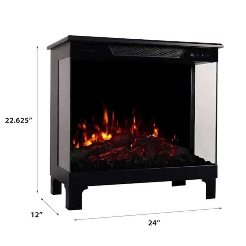 3-Sided Electric Fireplace Stove Heater LED Wi-Fi Alexa Google Remote Control Ambiance Auto Shut-Off Timer Vibrant Colors Smart 3