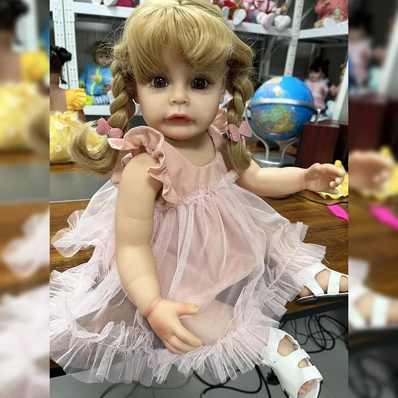 

55cm Handmade Bebe Reborn Doll Girl Lifelike Newborn Doll Reborn Girl 3D Skin Visible Veins Collectible Art Doll