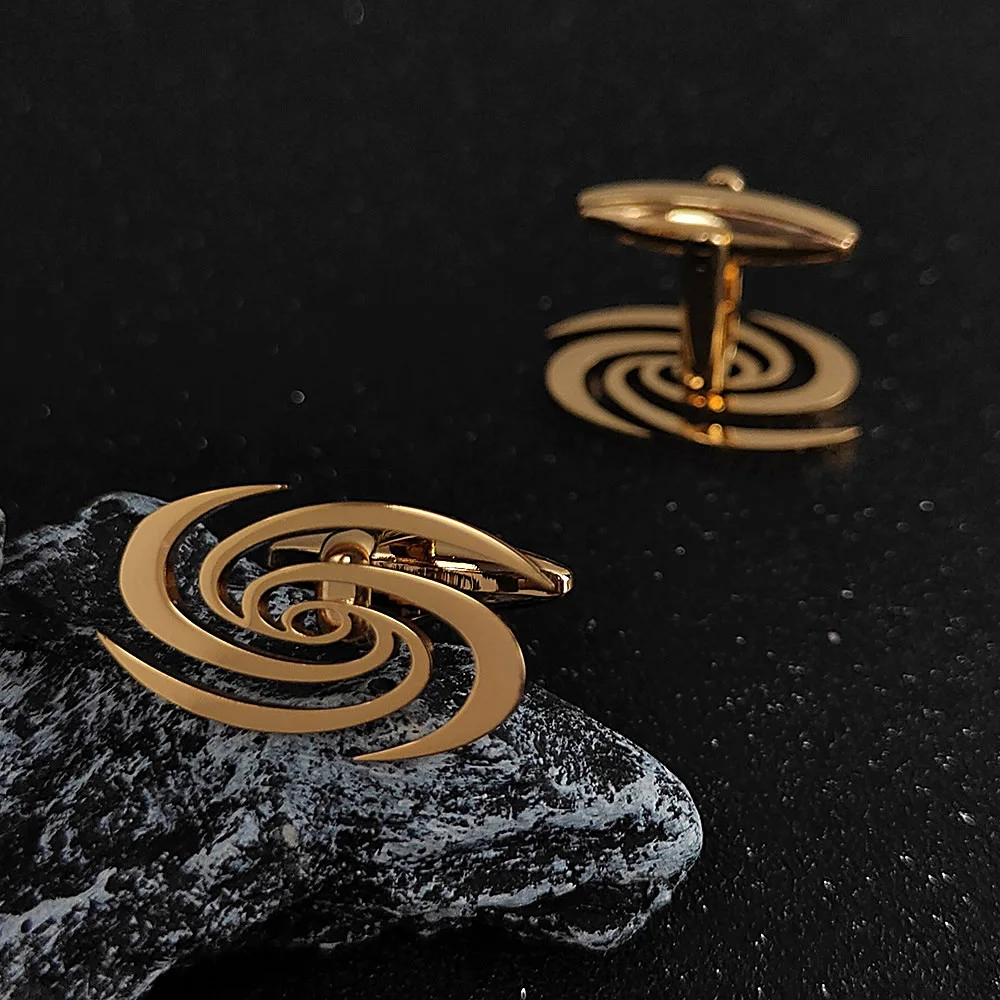 

Stainless Steel Swirl Shape Cufflinks Men's Business Shirt Buttons Fashion Jewelry Accessories Cuff Links accesorios hombre