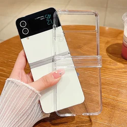 Crystal Clear Shockproof Folding Phone Case - Transparent Hard Cover for Samsung Z Flip 7 (Clear)