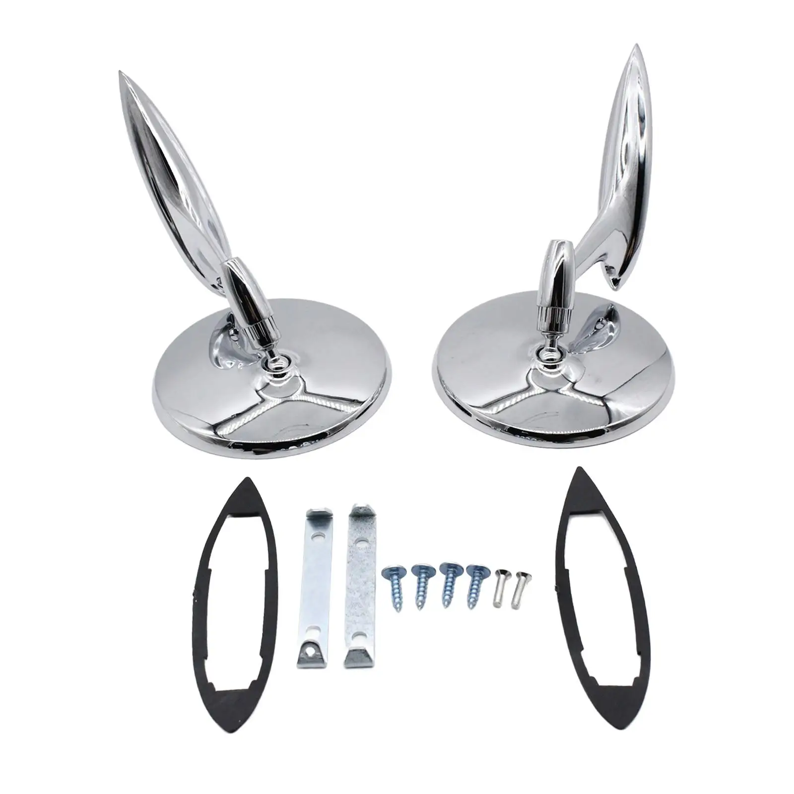 

Round Bowtie Outside Rearview Mirrors Repair Parts Accessories for Impala 1963-1964 Durable Simple Installation Replacement