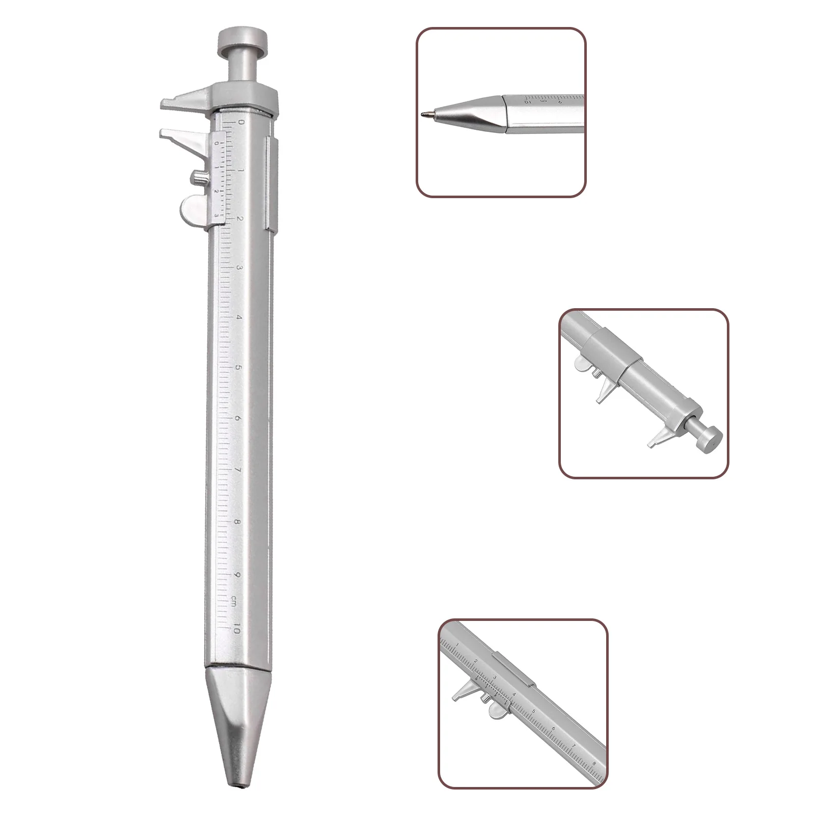 

Vernier Caliper Pen Black Blue Gel Ink Roller Ball Pen Multifunction Woodworking Measuring Gauging Marking Tools