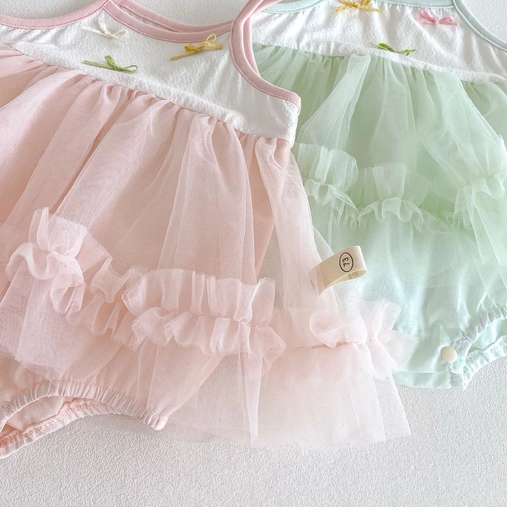 Cotton Baby Girl Bodysuit for Summer