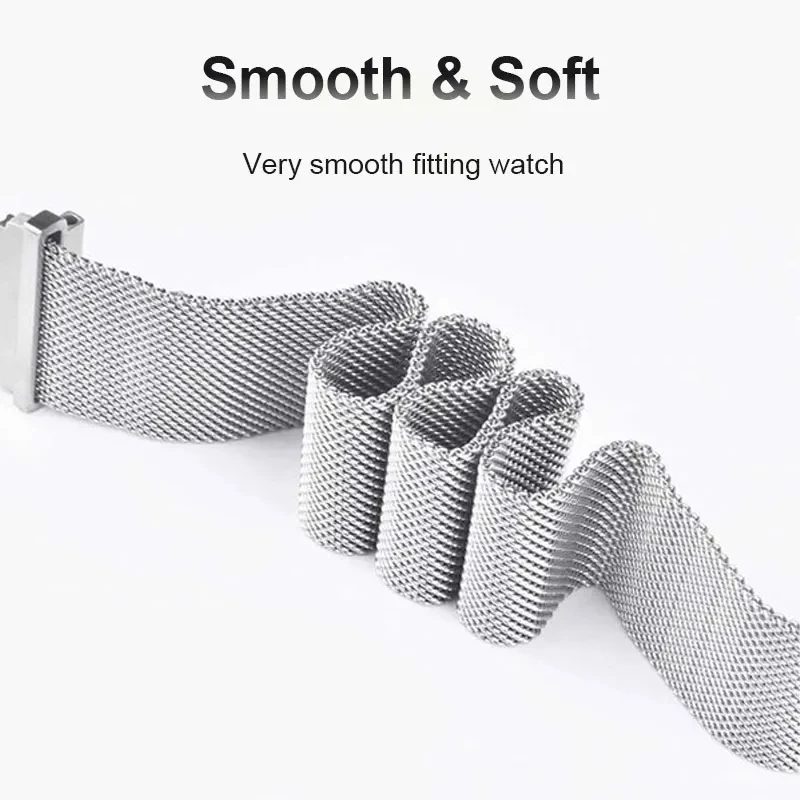 Milanese Magnetic Loop Metal Band with TPU Screen Protector and Case