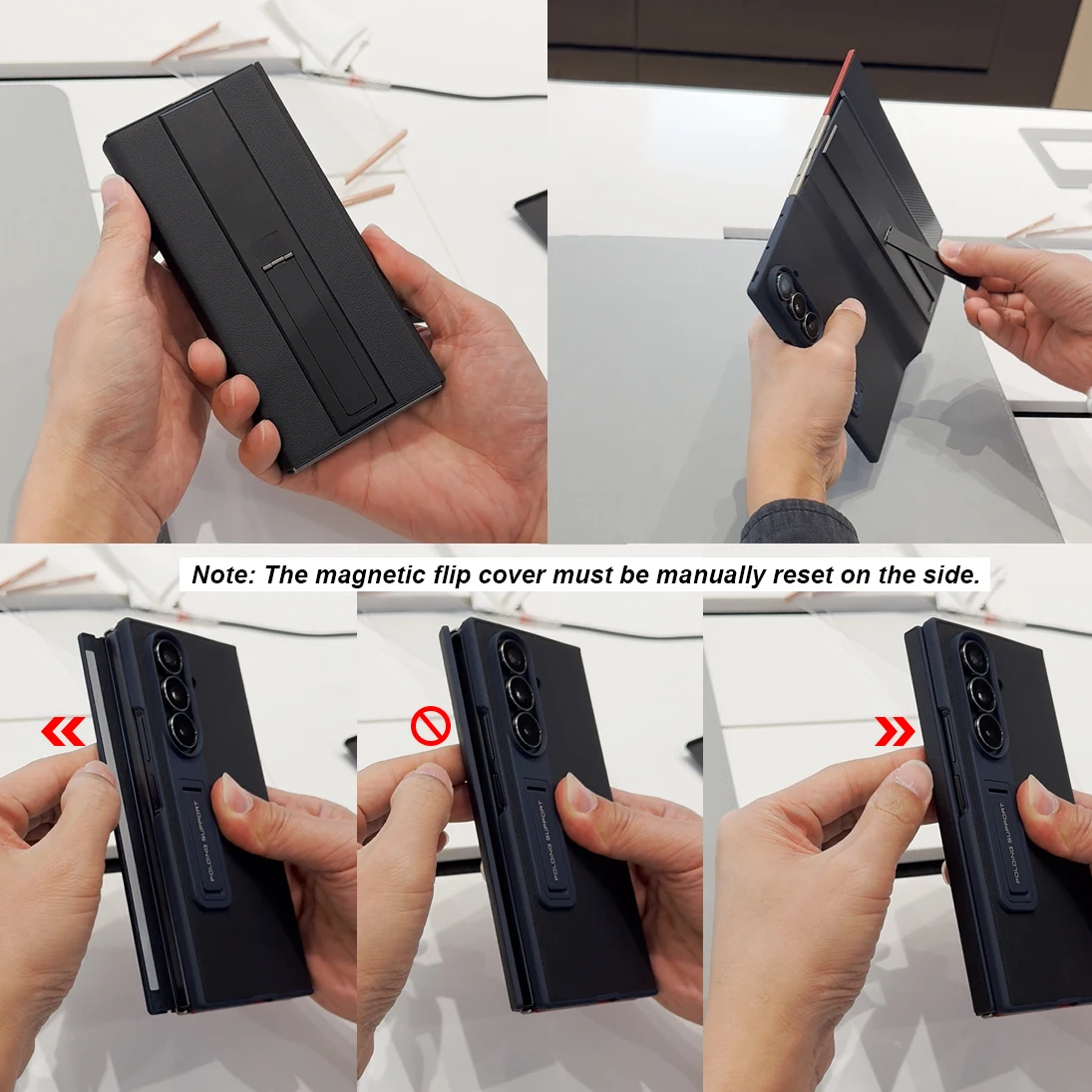 Premium Magnetic Fold Leather Case with Durable Outer Screen Protection