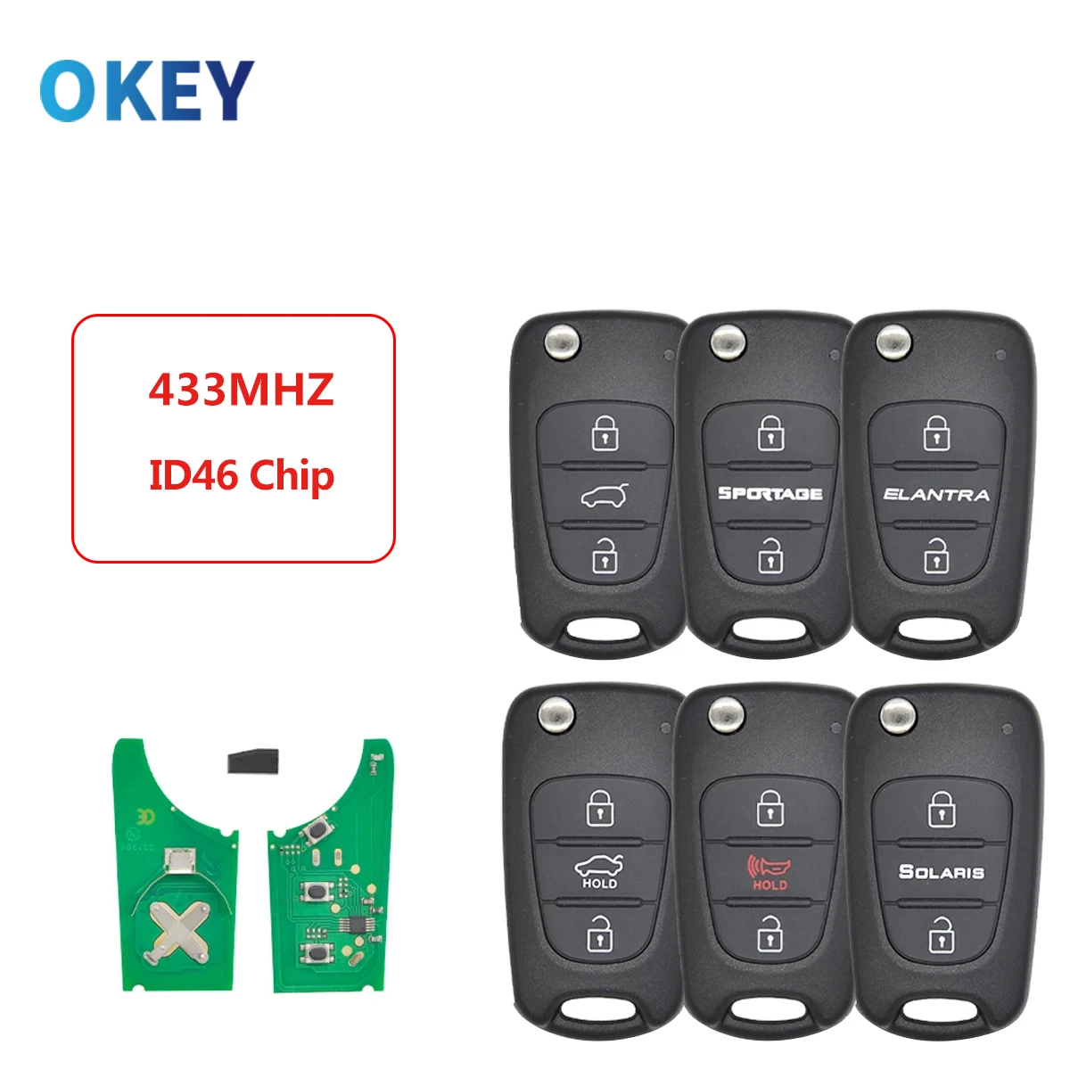 Chiave/Telecomando Per Kia Rio 3 Picanto Ceed Cerato Sportage K2 K3 K5 Hyundai I30 Ix35 434mhz Id46 Chi - Kia - Sc7347e0d4dd449b98b7f72bb9b2543fac