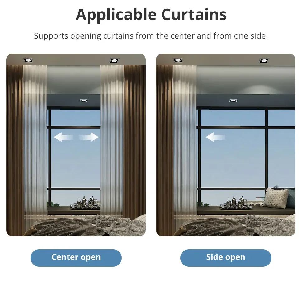 Matter WiFi Smart Electric Curtain Motor with Sliding Track Allow HomeKit SmartT