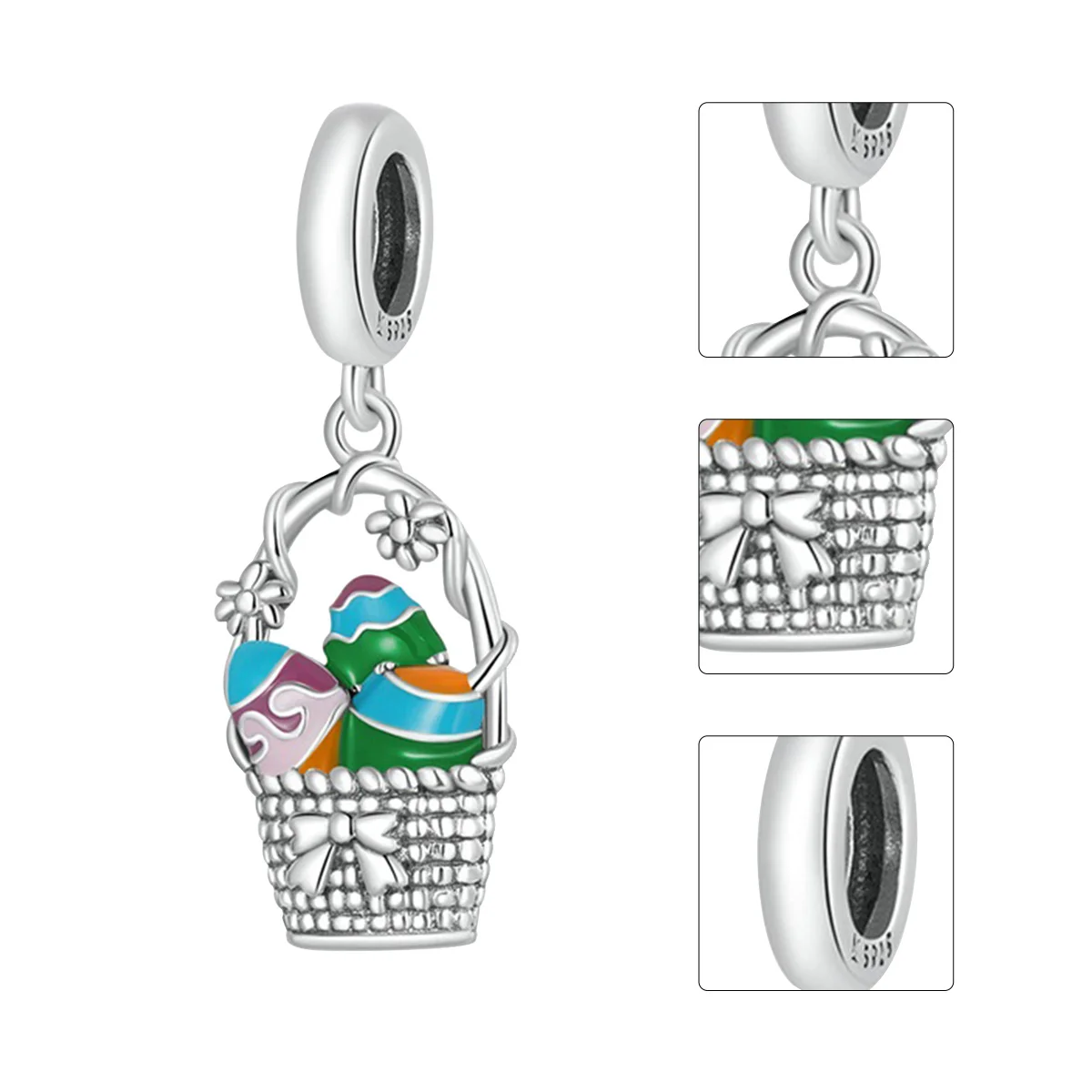 

Egg Basket Pendant Key Chain Accessories Bracelet Charms Jewelry Making Supplies Zipper Pull Jewlery