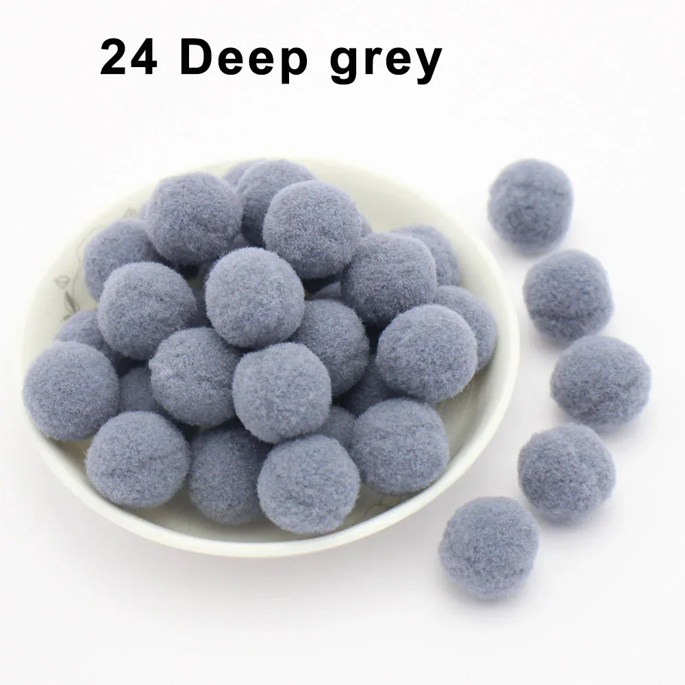 Assorted Fluffy Pom Pom Fur Balls for Crafting and Decor - Various Sizes and Colors