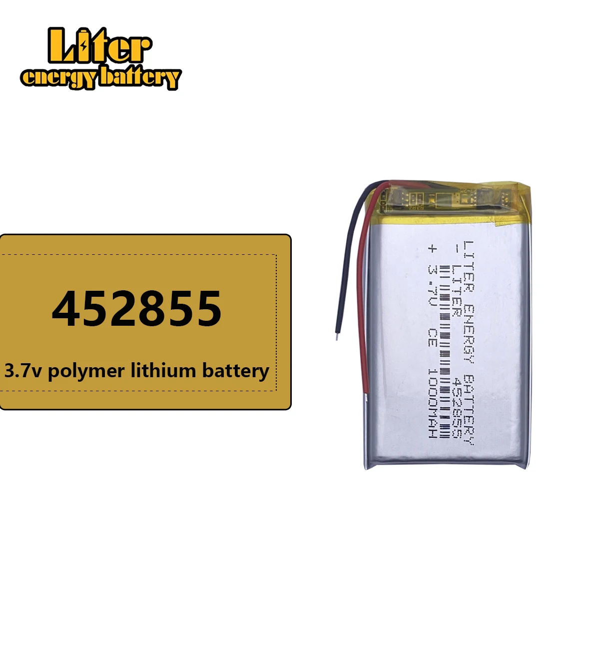 3.7V,1000mAH,[452855] PLIB; polymer lithium ion / Li-ion battery for dvr,GPS,mp3,mp4,cell phone,speaker