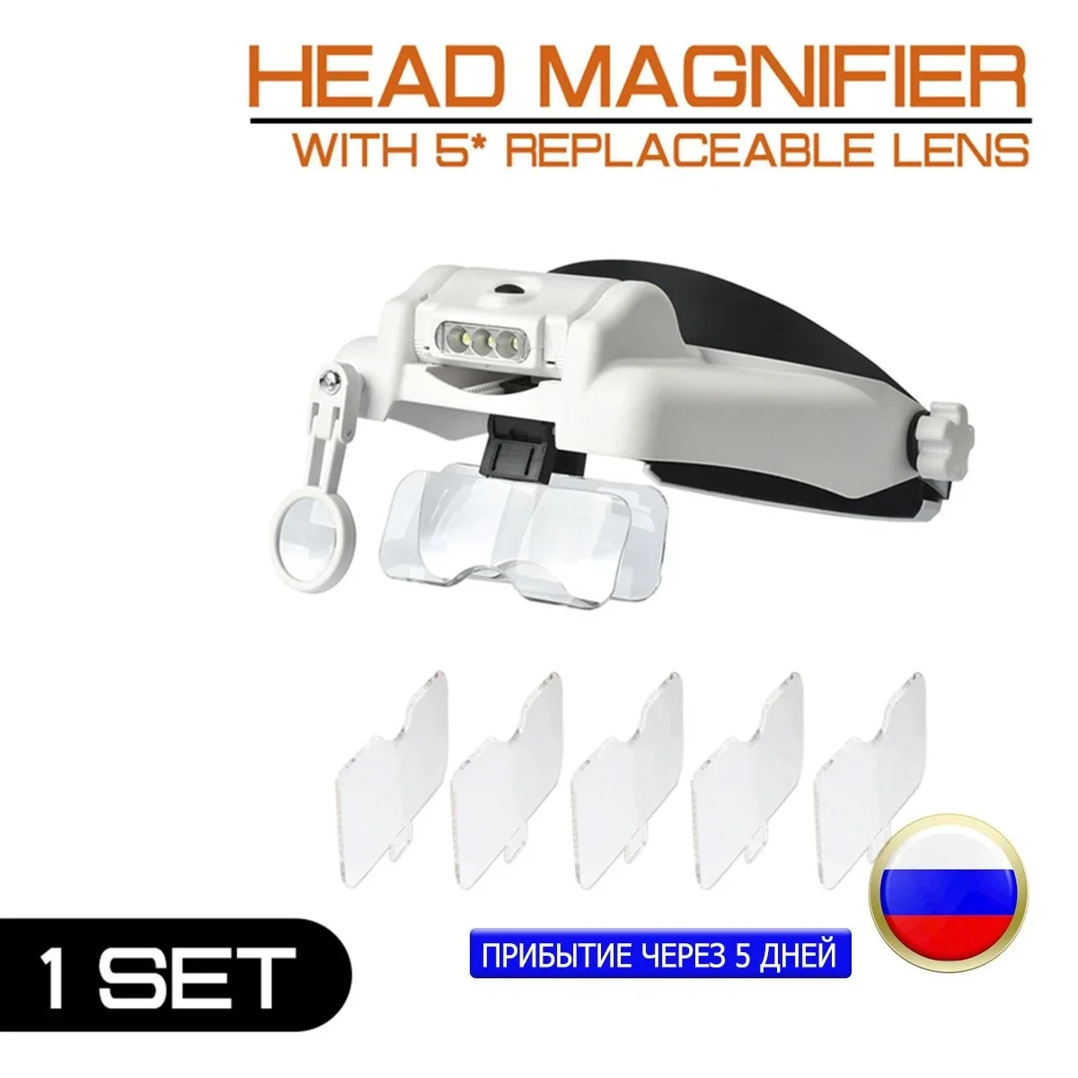 

Увеличительное стекло с 5 сменными линзами