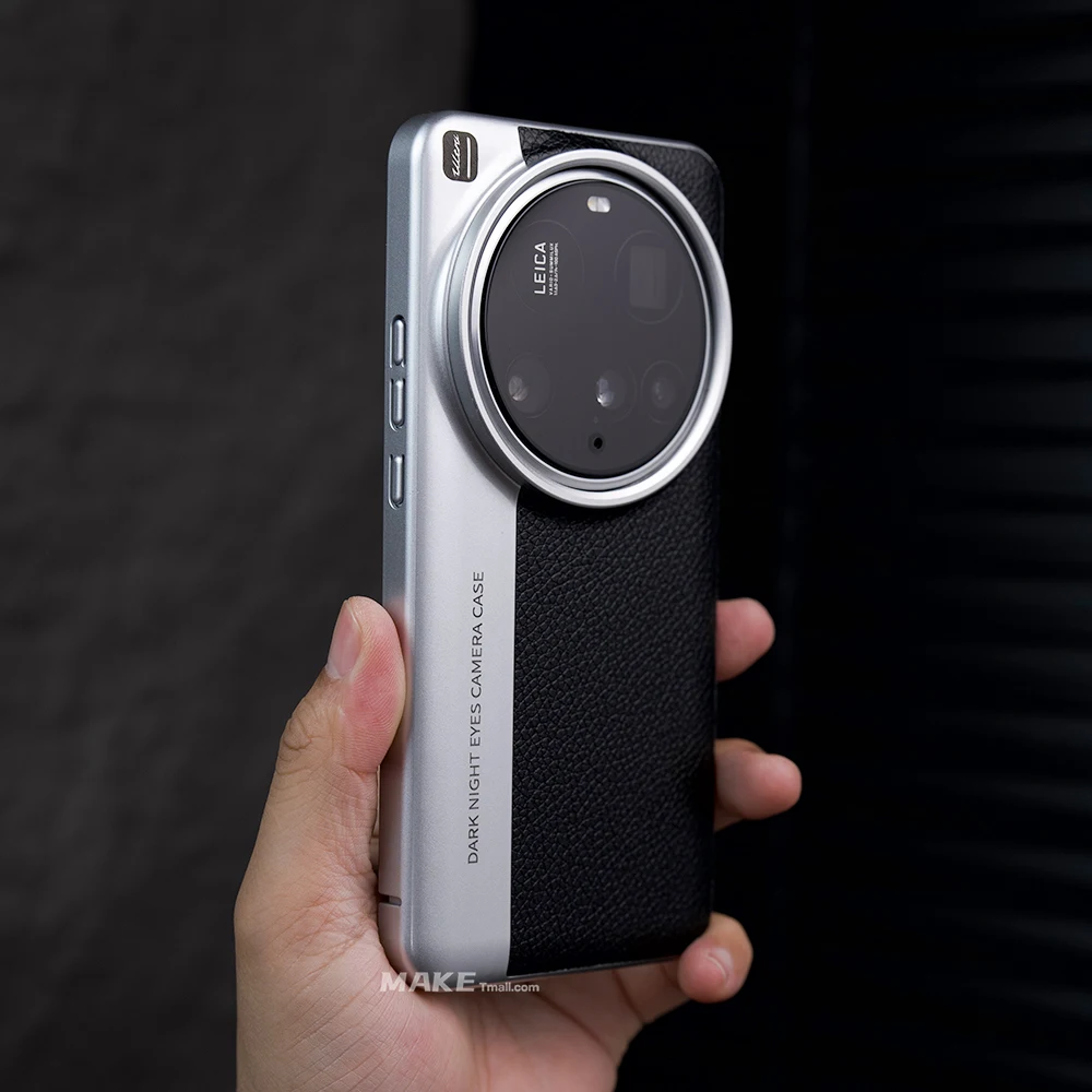 Premium Color Collision Leather Case with Metal Camera Lens Protection Cover
