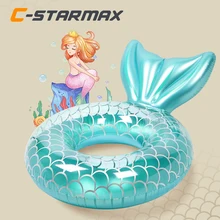 

Swimming Ring Mermaid Backrest Inflatable Swimming Ring Adult Swimming Laps Floating Ring Swimming Pool Beach Party Toy