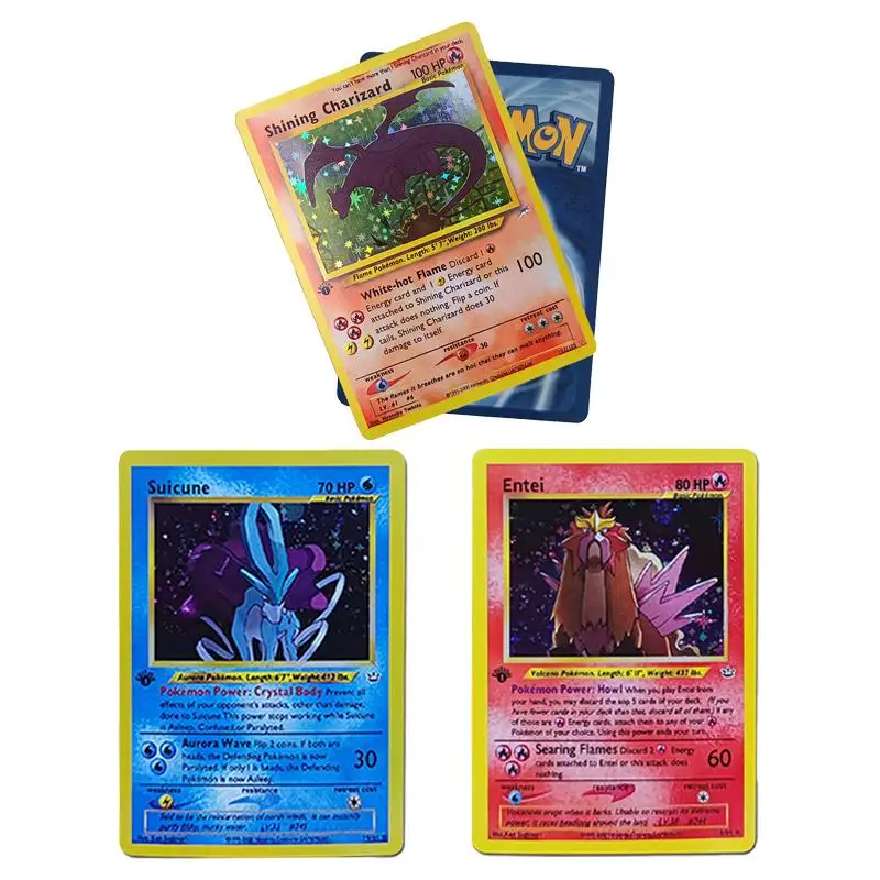 Pokémon Foil Flash Cards, Carizard, Alakazam, Venusaur, Mewtwo, Coleção de  jogos clássicos, PTCG Team Rocket, 1st Edition Base Set, Escuro