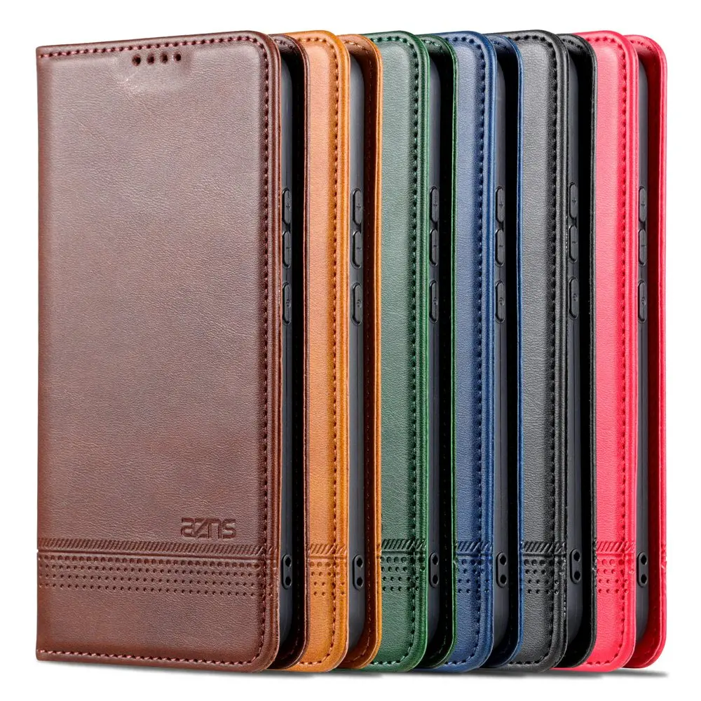 Elegant Magnetic Leather Flip Case - Shockproof Wallet Cover