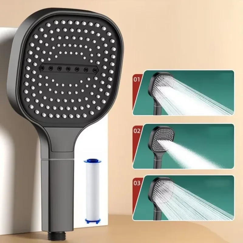 13cm Large Panel 3 Modes Adjustable Home Shower Head High Pressure ...