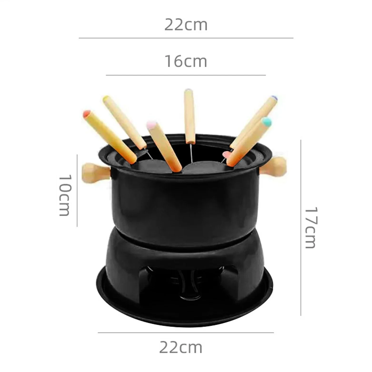 Detachable Fondue Maker Set 6 Forks Domestic Carbon Steel Melting Pot Hot Pot Chocolate Sauces Caramel Cheese Ice Cream