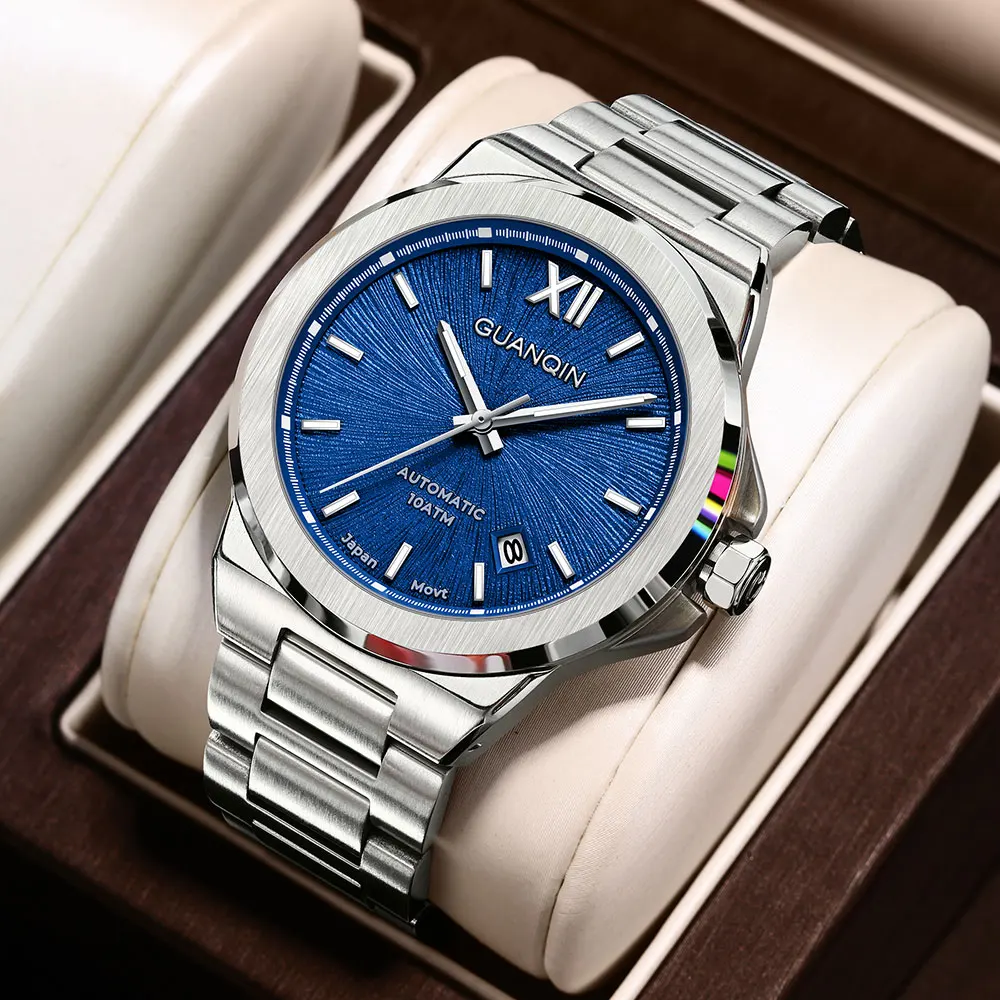 2022 New GUANQIN EAGLE Men's Mechanical Wristwatch Automatic watch men Luxury Sapphire mirror 10ATM Waterproof Clock Japan movt