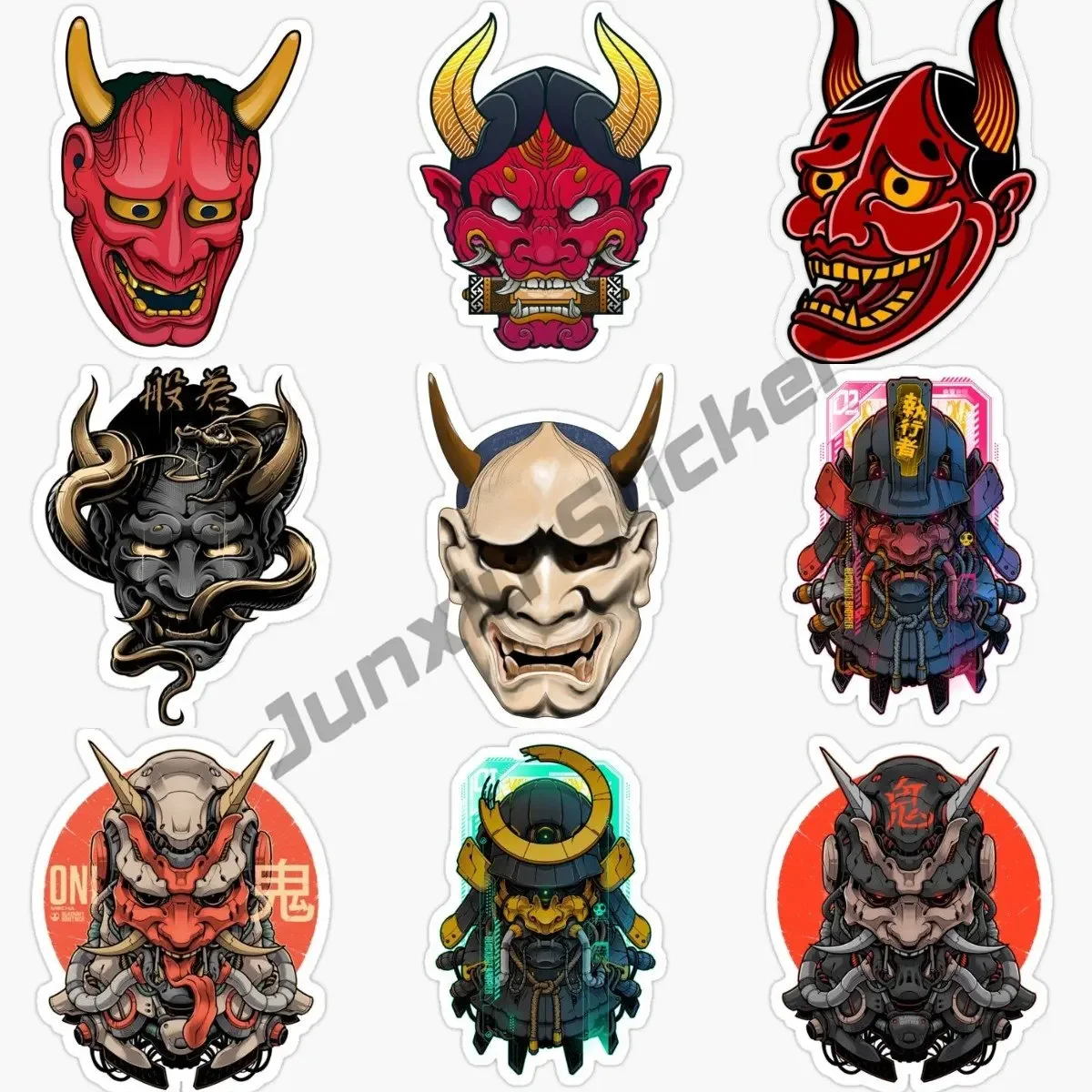 

Personality Decor Hannya Mask Samurai Demon Funny Car Stickers Vinyl Auto Decal Waterproof Interesting Sun Protection Decals