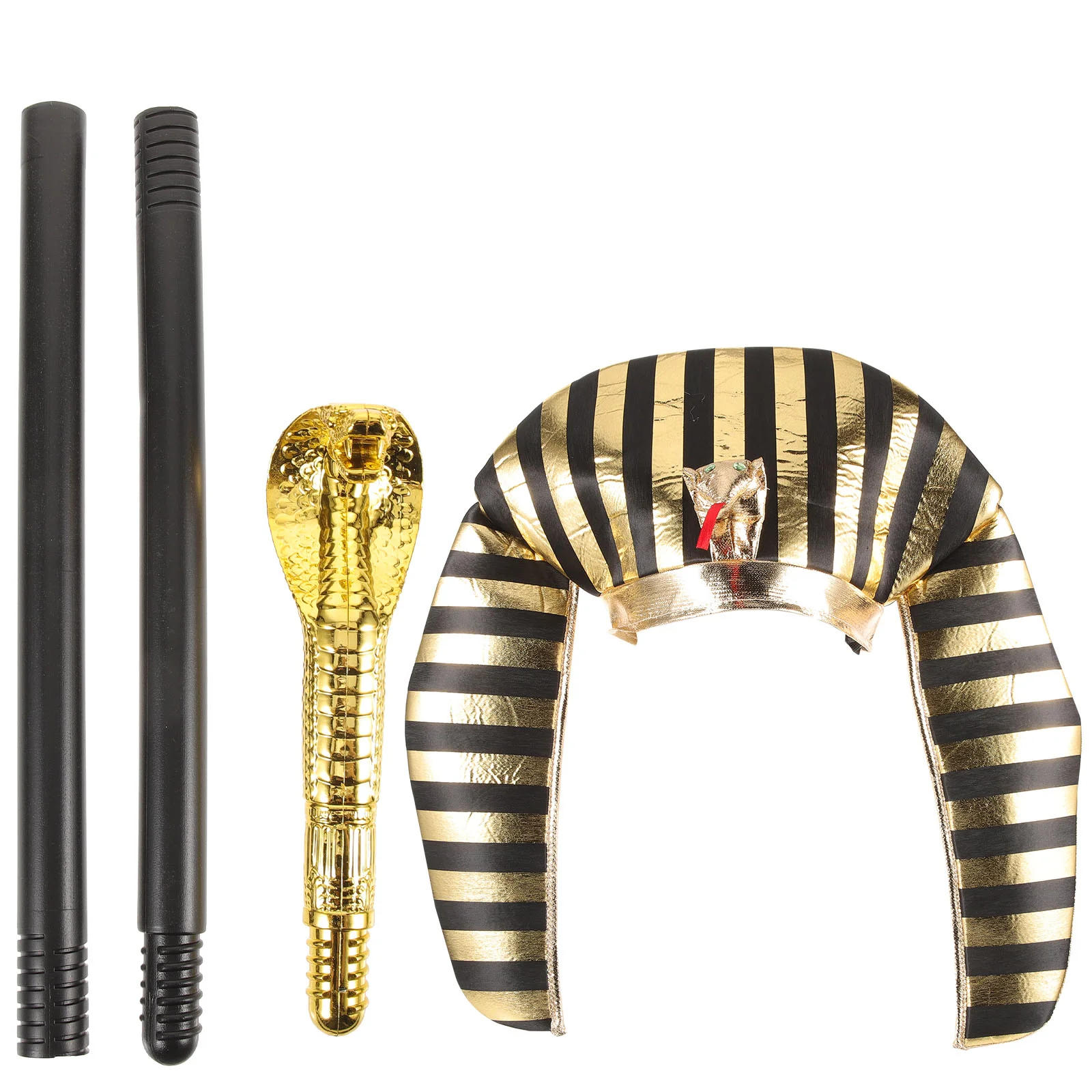 

Caps for Men Egyptian Scepter Headpiece Suite Costume Accessory Plastic Women Man Cosplay Kit Halloween Prop