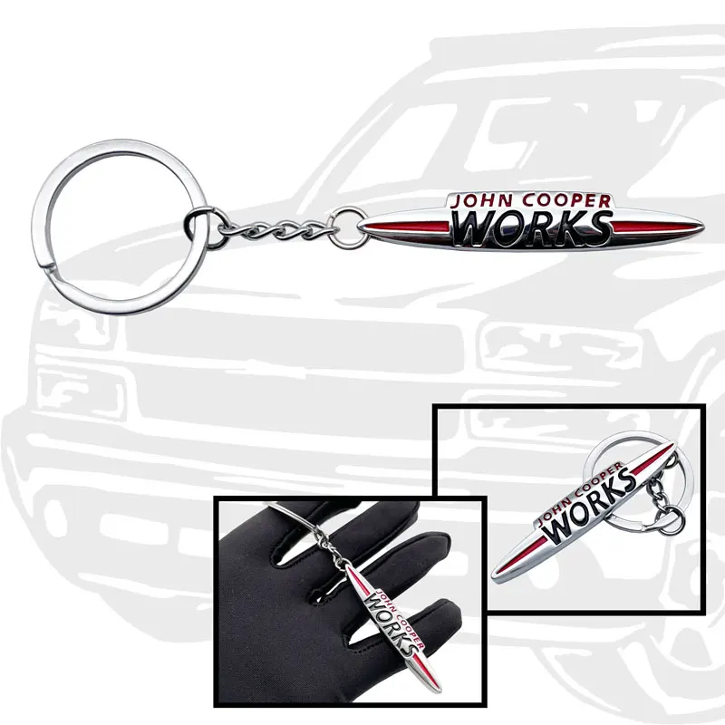 Car Metal Key Ring John Cooper Works Emblem Styling Key Chain For Mini One S Countryman Clubman R55 R56 R60 R61 F55 F56 F60 F53