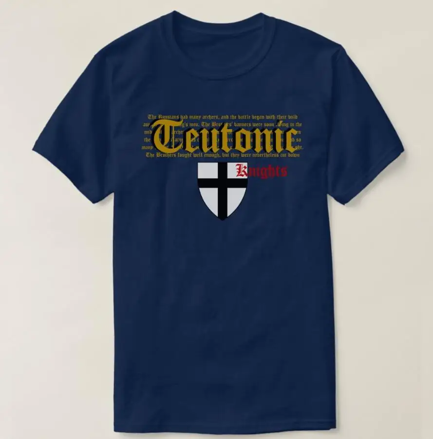 Teutonic Knights (Battle of The Ice)-Camiseta de manga corta para hombre, camiseta informal de 100% algodón con cuello redondo