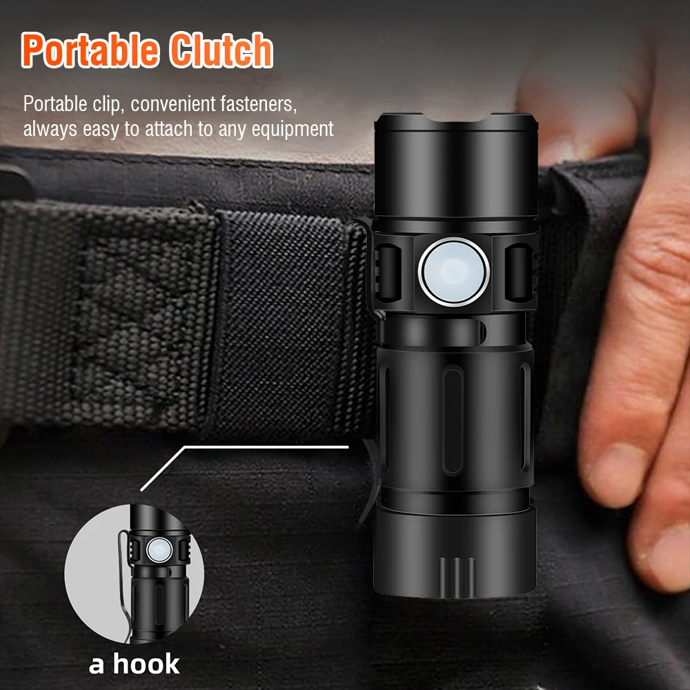 Mini torcia EDC con flash rosso e blu, piccola torcia LED super luminosa girevole a portata di mano, torcia portatile ricaricabile tramite portachia | Leroy Merlin