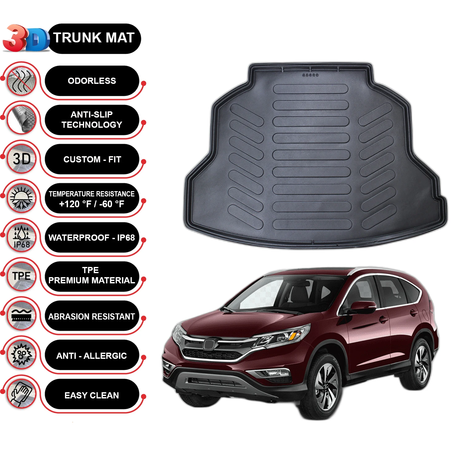 

Honda CR-V 2013-2018 Cargo Liner Rear Trunk Floor Mat