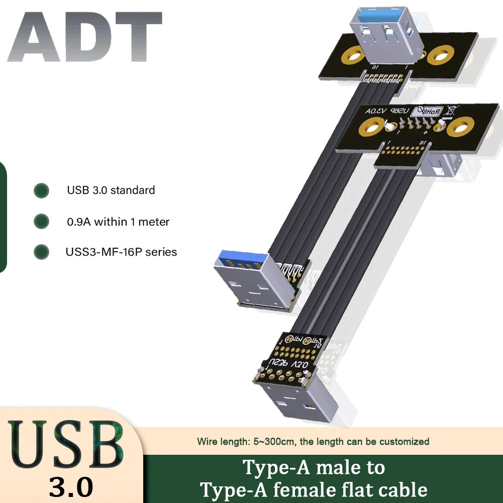 

Антенна FPV PTZ USB 3.0 тип A для типа A гибкий плоский ленточный кабель высокоскоростной FFC-кабель FPV плоский кабель штекер-гнездо 90 градусов