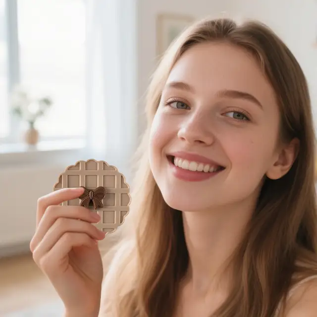 Espejo de bolsillo compacto para maquillaje