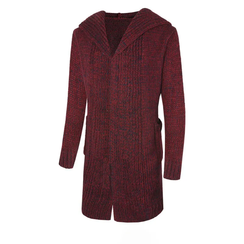 

2023 Winter Sweatercoat For Men Casual Loose Long Sleeve Buttonless Knit Cardigan Sweaters Jacket Mens Warm Knitting Trench Coat