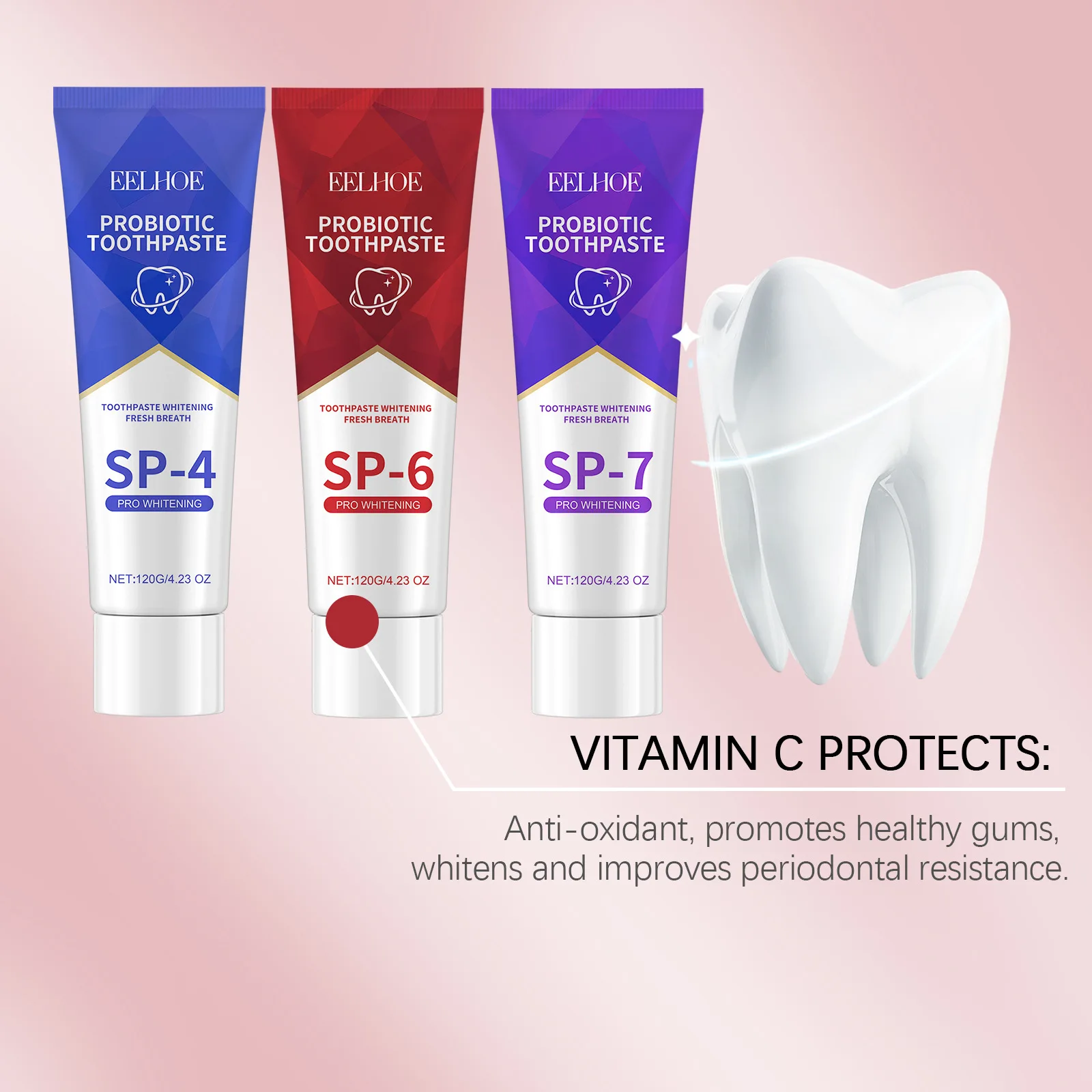 Sp 6 Toothpaste Whitening Probiotics Oral Hygiene Dental Cleaning Teeth Remove Tartar Teeth Cleaner Plaque Remover Fresh Breath