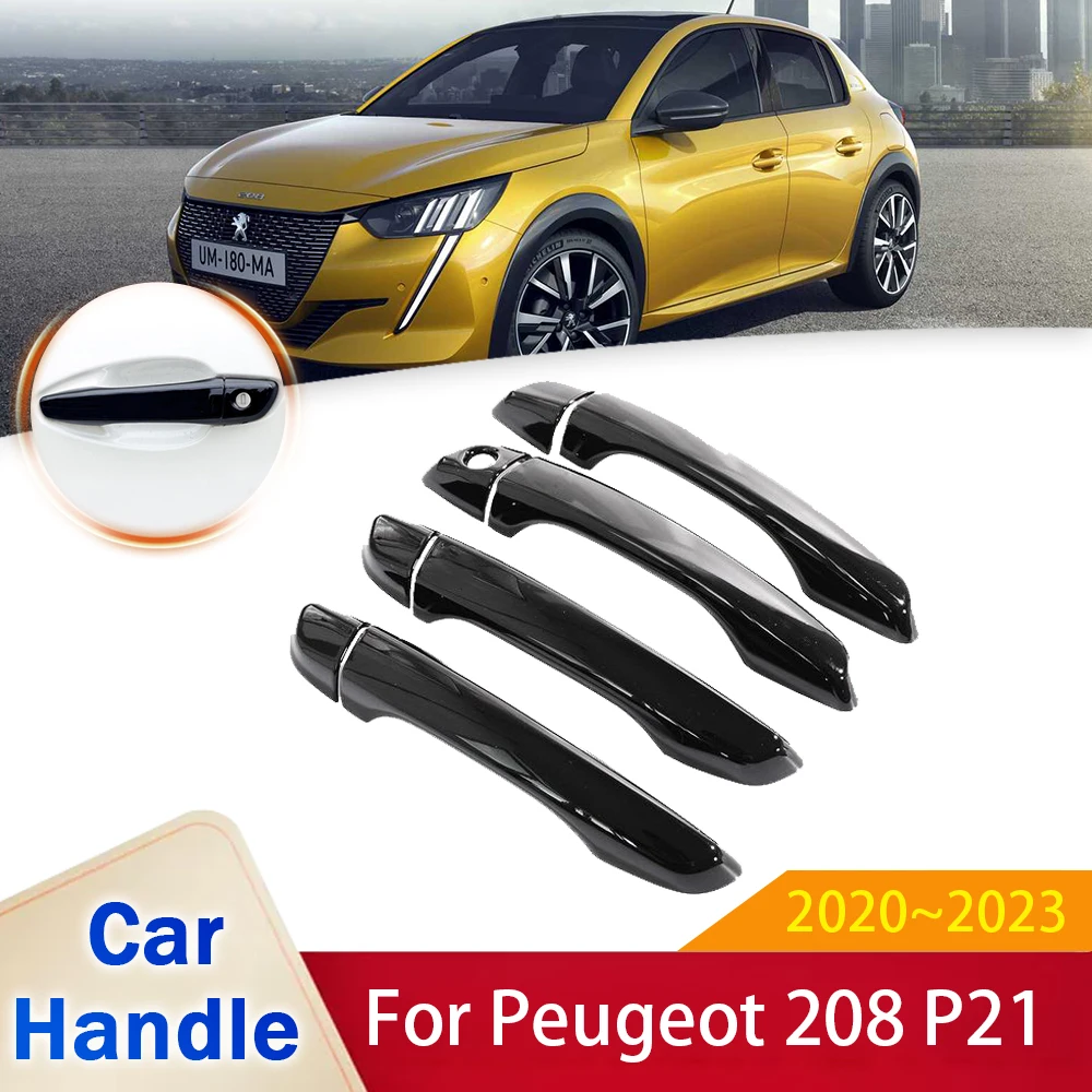 4x für Peugeot 208 MK2 P21 2020 2021 2022 2023 Glanz Schwarz