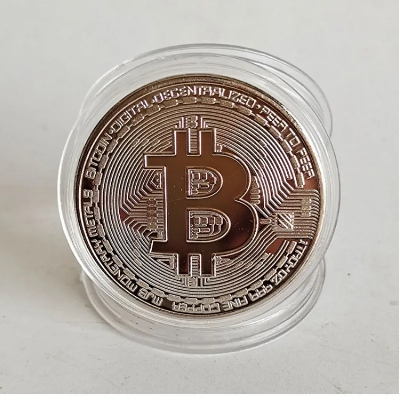 Gold Plated Bitcoin Coin Collectible Art Collection Gift Physical Commemorative Casascius Bit BTC Metal Antique Imitation coin deposit box password box