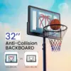 Adjustable Basketball Hoop 4.82-8.53ft, Portable with Wheels, 32in Backboard, Includes Ball & Nets