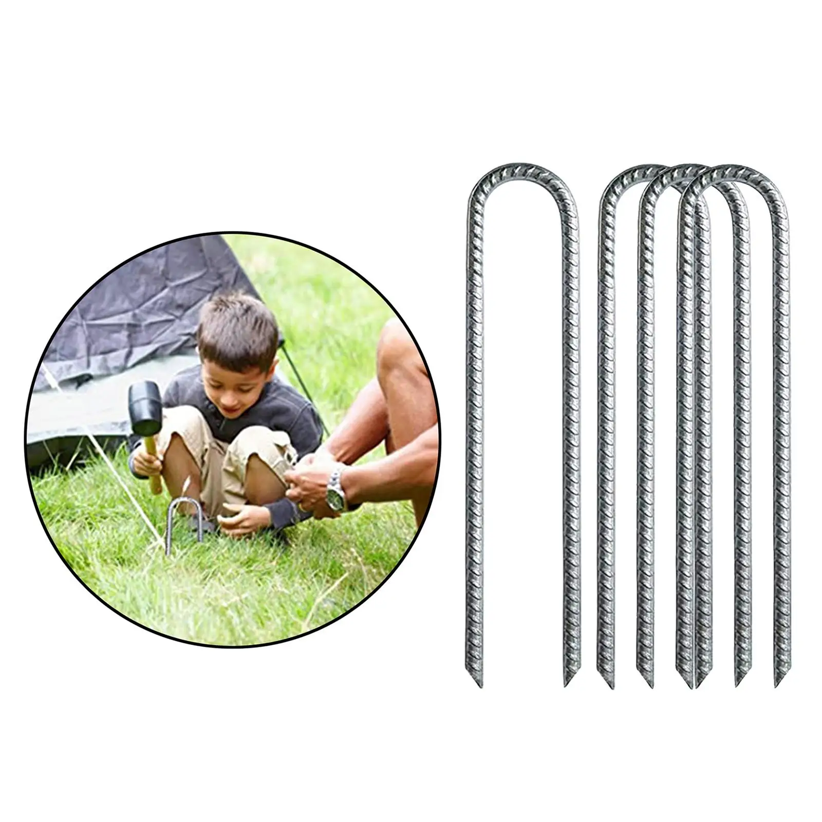 Trampoline Stakes 12inch Galvanized Steel Wind Anchors Pegs Accessories