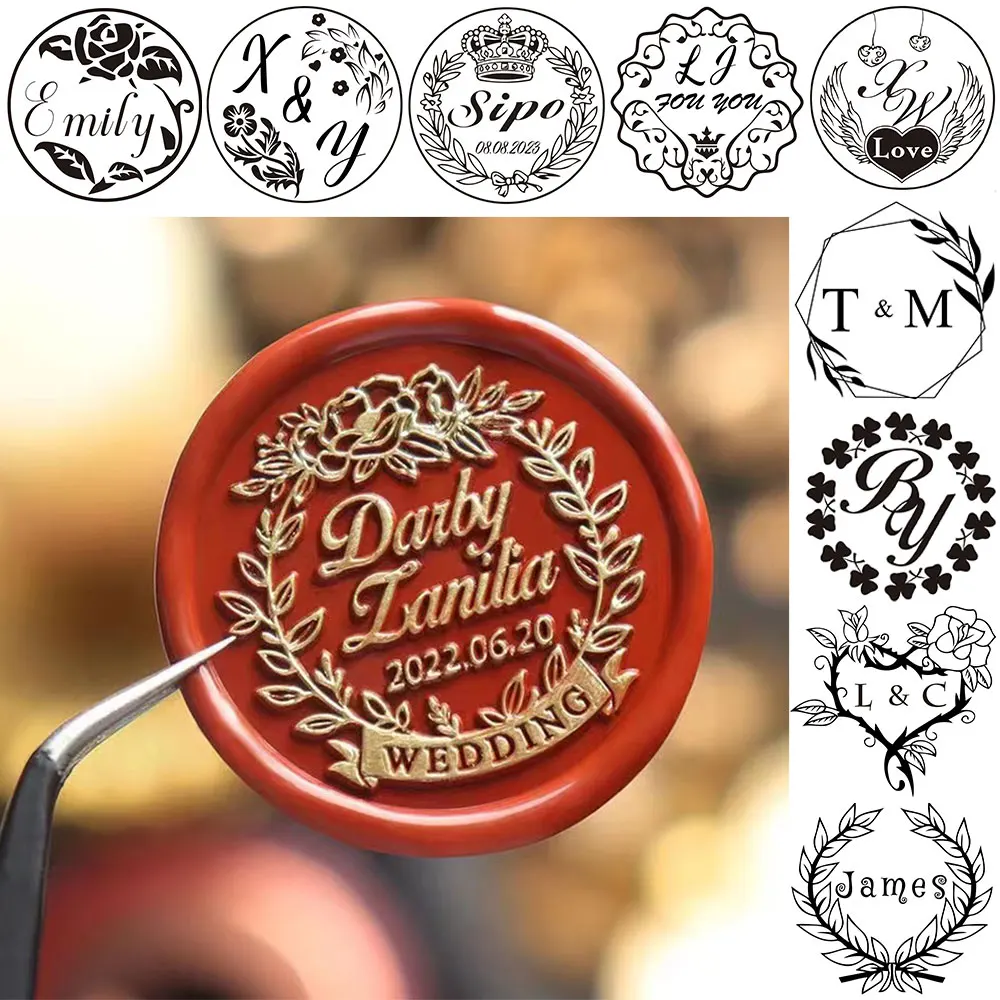 CustomTwoInitialswithDateWaxSealStampCustomBrandLogoStamp