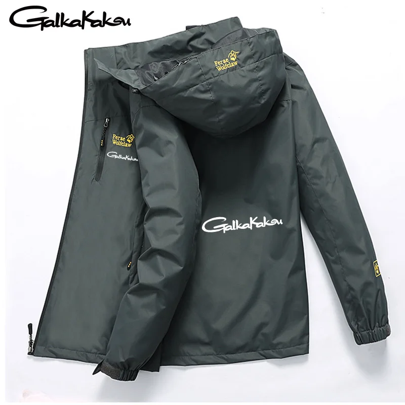 

Men's Jacket Autumn Brand Fishing Thin Fleece Lining Windproof Waterproof Jackets Single Layer Large Size Mountaineering Suit