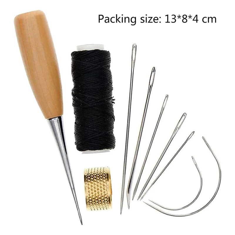 1Set Sewing Needle Awl Leather Craft Sewing Accessories Craft Metal Stitching Awl Leathercraft Shoe Repair Tools