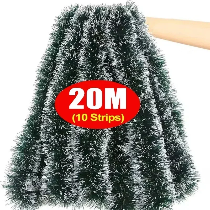 thumbnail image 1 of Venta al por mayor de cintas de oropel navideñas, guirnalda de cinta de caña verde navideña, colgante, adornos de corona de pared DIY, decoración del hogar, regalo, 1 of 5