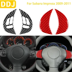 For Subaru Impreza 2009 2010 2011 Accessories Carbon Fiber Car Interior Steering Wheel Button Cover Trim Sticker Decoration