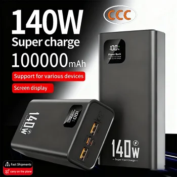 200000mAh Power Bank 140W ad alta capacità PD 22,5W Caricabatteria portatile a ricarica super veloce per iPhone Samsung Huawei