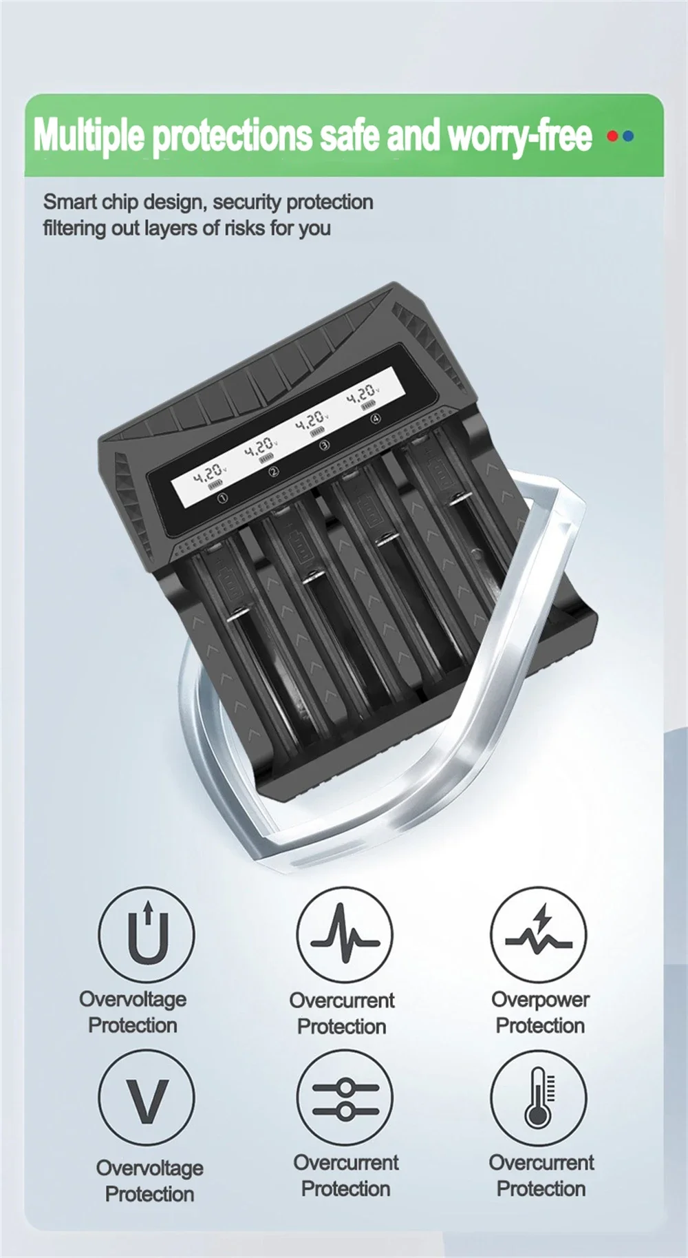 Alimentatore Pile Ricaricabili Caricabatterie USB Universale 4 Slot - Ricarica Rapida Per Pile Ricaricabili AA E AAA Ricarica Rapida 4 Slot - Foto 11