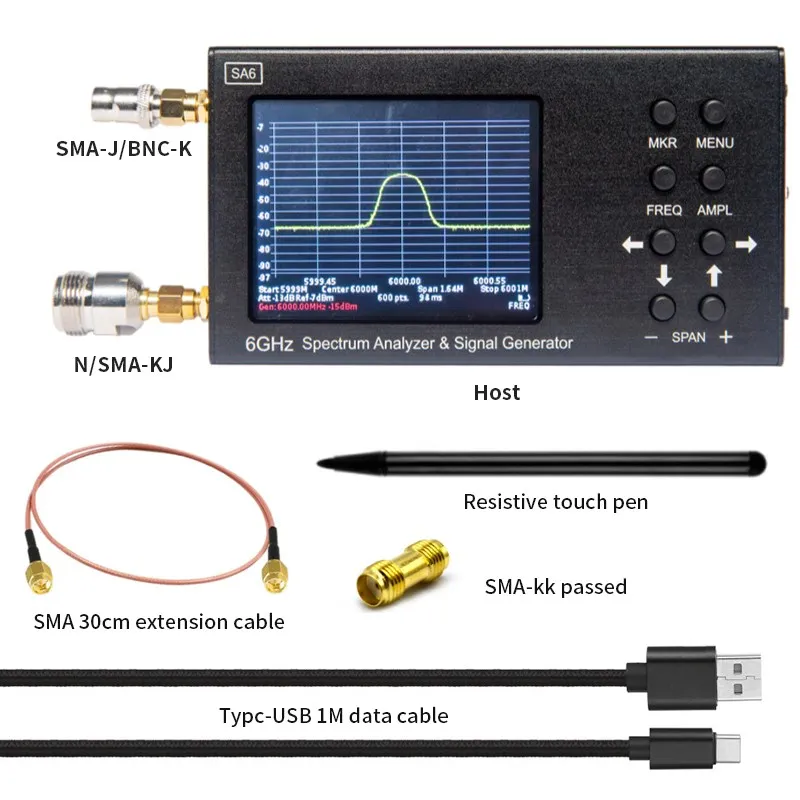 

SA6 6GHz Spectrum Analysis Signal Genertor 35-6200mhz 3G 4G LTE Wi-Fi CDMA DCS GSM GPRS GLONASS Handheld Spectrum Analysis
